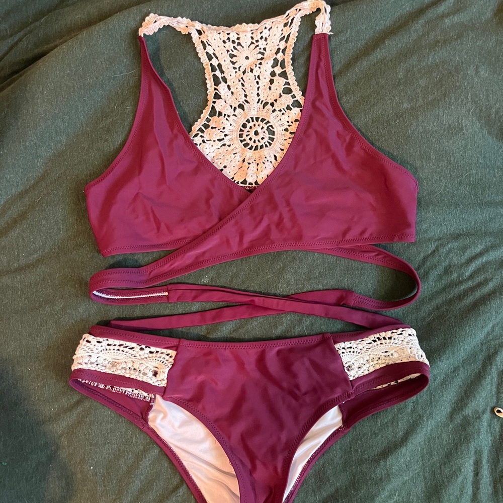 COPY - Full set crochet back wrap bikini